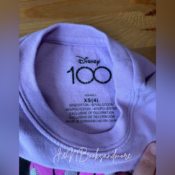 Disney 100 Anniversary‎ Purple Minnie Mouse Crewneck Sweater Size 4 - Picture 3 of 3